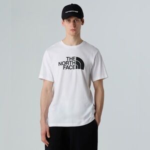 The North Face Men's White and Black Logo Tee